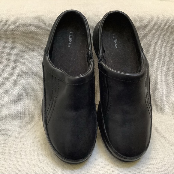 L.L. Bean Moc Mule Slide Shoe-Black Leather-8.5 Medium-Very Good Condition - Picture 9 of 13
